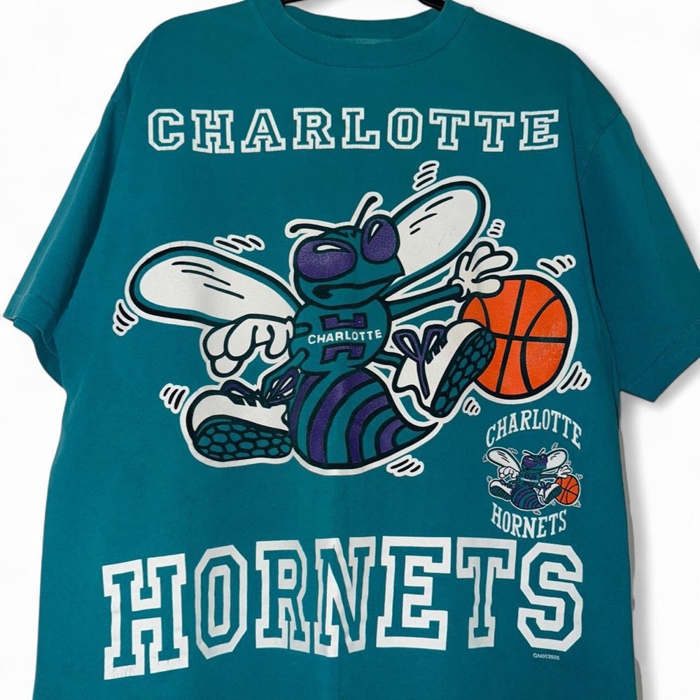 Vintage 90s single stitch Charlotte Hornets t-shirt size medium